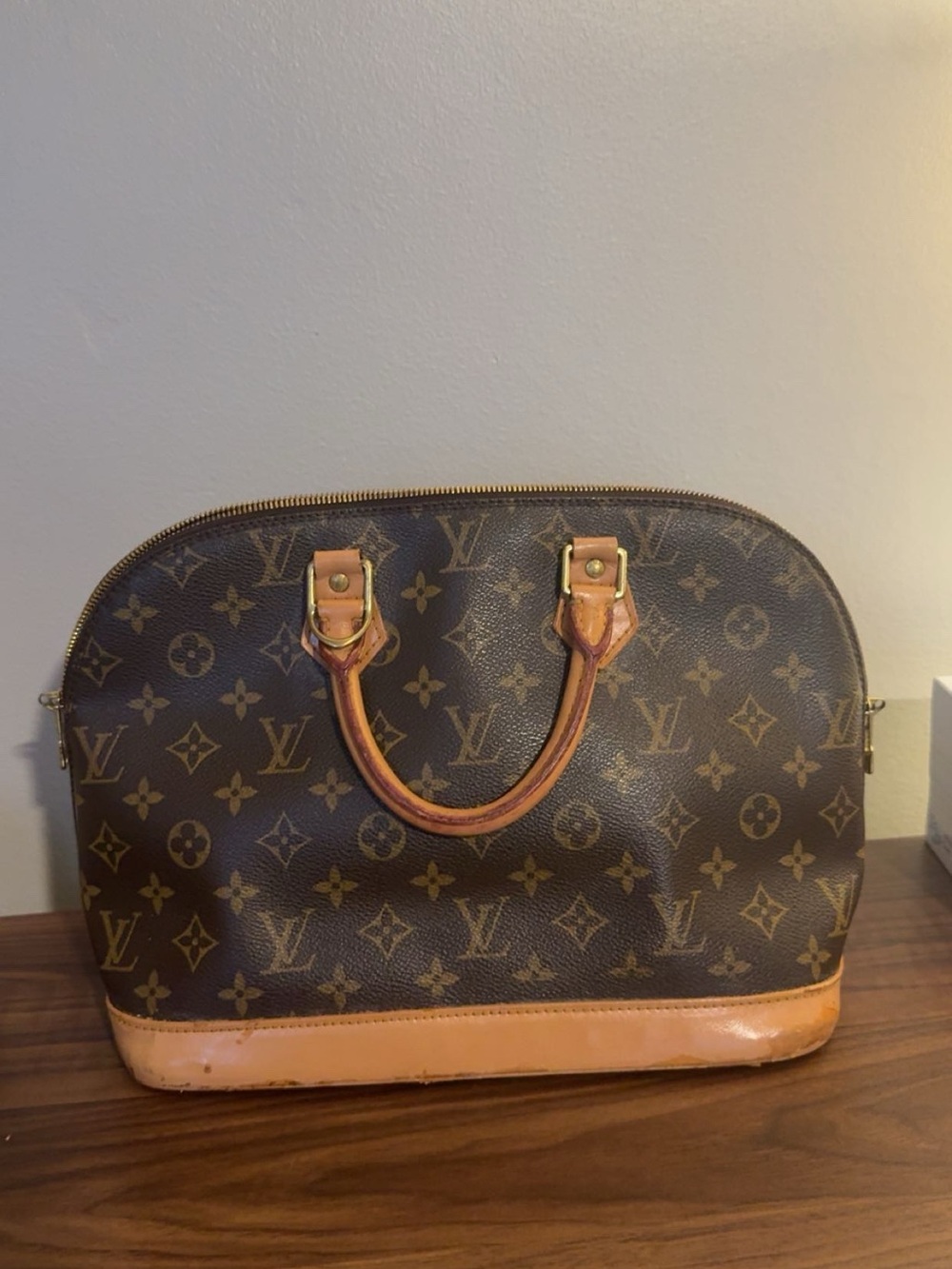 Louis Vuitton Monogram Canvas Alma Satchel in Brown and Tan